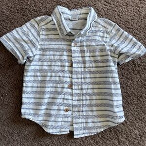 Old Navy Kids Button Down Shirt - Light Blue and White